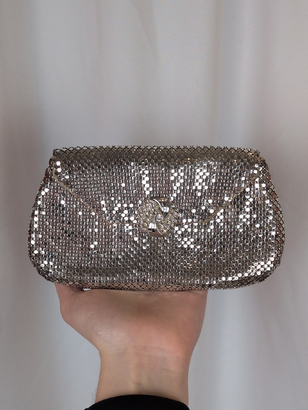 Whiting & Davis Silver Vintage Evening Clutch